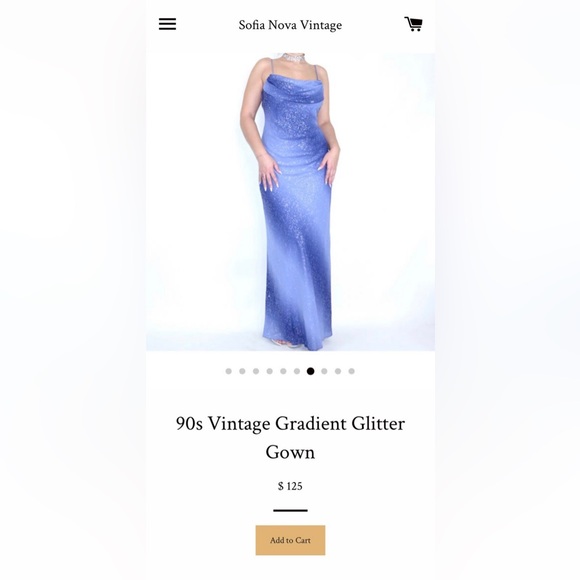 90s Vintage Gradient Glitter Gown - Picture 6 of 6